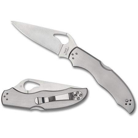 Spyderco 2024 Spyderco, Reveal V5, Harrier 2, Plain Edge, Stainless Steel Handles SPY-BY01P2